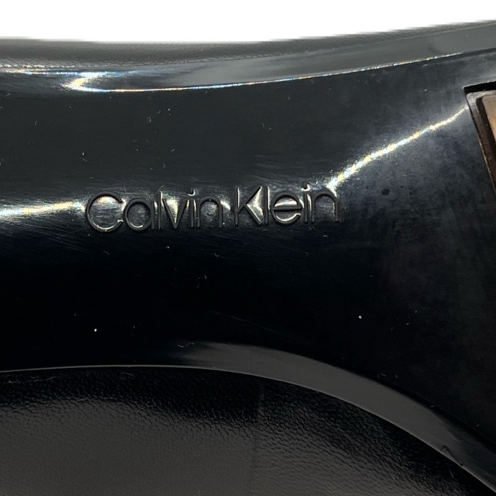 Basic Black Calvin Klein Pumps with Insole Signature and Gold Toned Plating. - Picture 6 of 10
